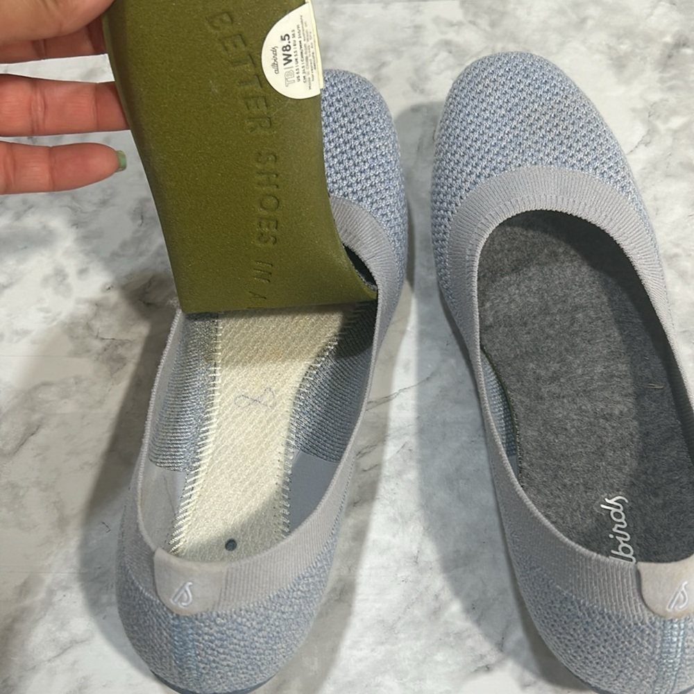 ALLBIRDS WOMENS TREE BREZER LOAFERS ROUND TOE BALLET GRAY Sz 8 1/2 - Picture 7 of 10